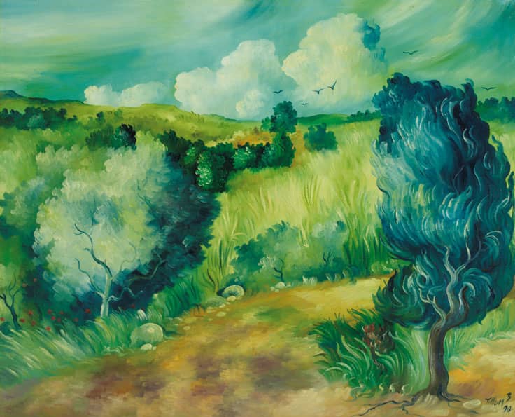 Tillum Bernard, Paysage, huile sur toile, 60 x 74 cm